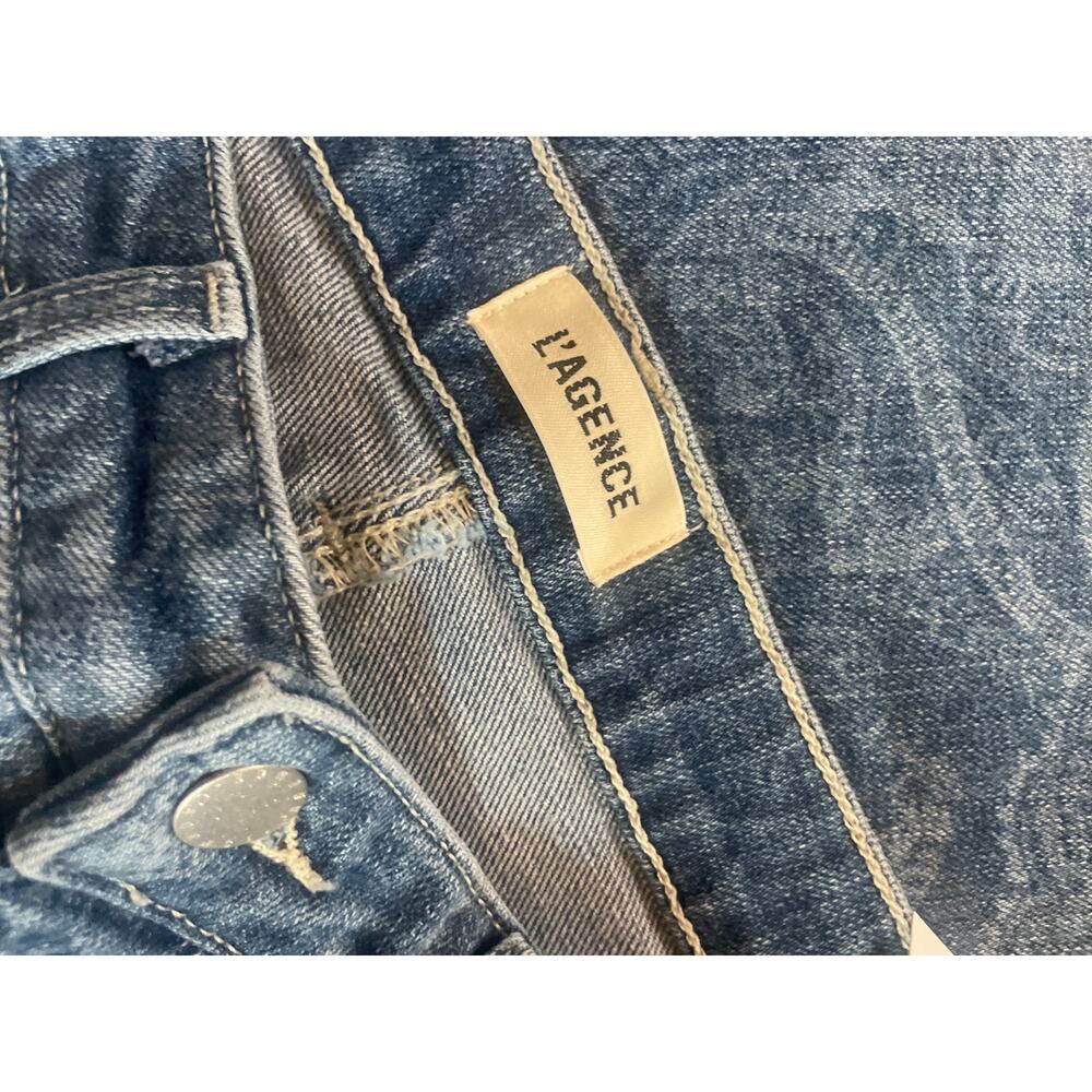 L’AGENCE Stassi High Rise Jeans Paisley Laser Sz 28 6 Baby Bootcut 31 in Inseam - Picture 4 of 12